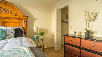 Riverstone bedroom with large closets  and carpet flooring